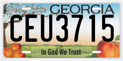 GA license plate CEU3715