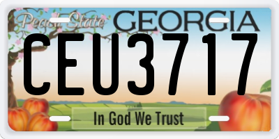 GA license plate CEU3717
