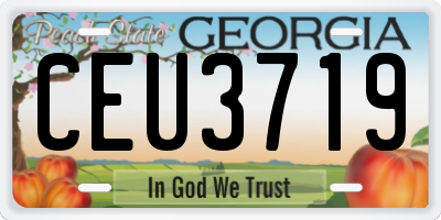 GA license plate CEU3719