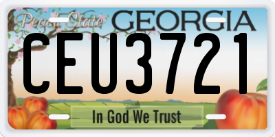 GA license plate CEU3721