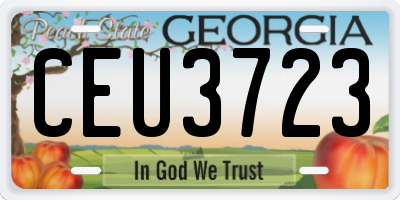 GA license plate CEU3723