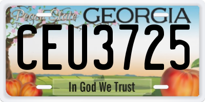 GA license plate CEU3725