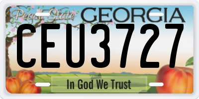 GA license plate CEU3727