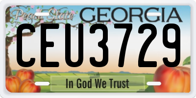 GA license plate CEU3729