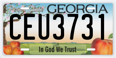 GA license plate CEU3731