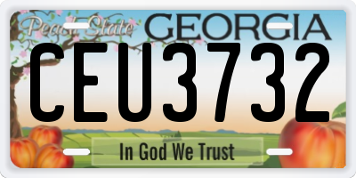 GA license plate CEU3732