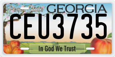 GA license plate CEU3735