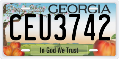 GA license plate CEU3742
