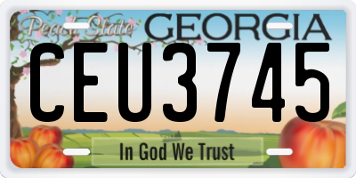 GA license plate CEU3745