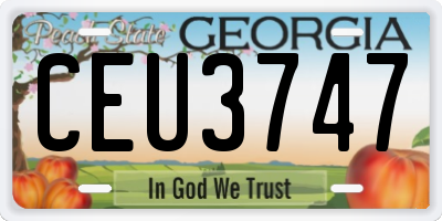 GA license plate CEU3747