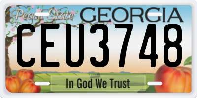 GA license plate CEU3748