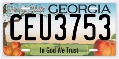 GA license plate CEU3753