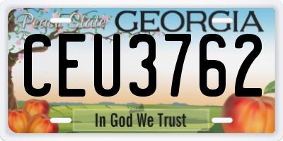 GA license plate CEU3762