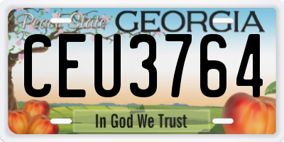 GA license plate CEU3764