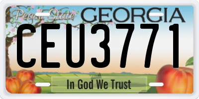 GA license plate CEU3771