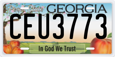 GA license plate CEU3773