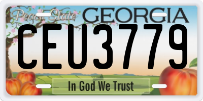 GA license plate CEU3779