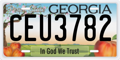GA license plate CEU3782