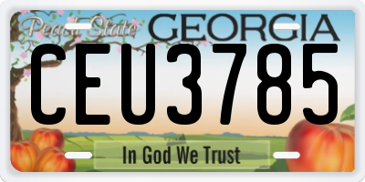 GA license plate CEU3785