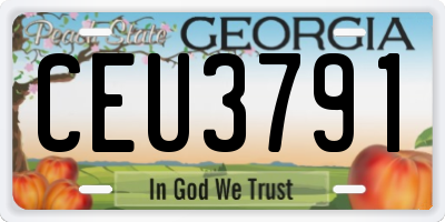 GA license plate CEU3791
