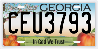 GA license plate CEU3793