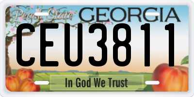 GA license plate CEU3811