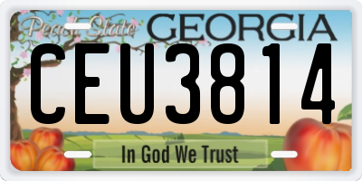 GA license plate CEU3814