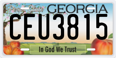 GA license plate CEU3815