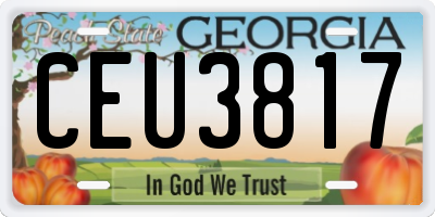GA license plate CEU3817
