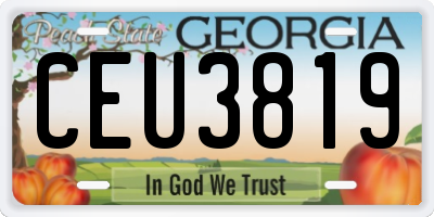 GA license plate CEU3819