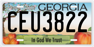 GA license plate CEU3822