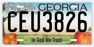 GA license plate CEU3826