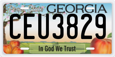 GA license plate CEU3829