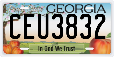 GA license plate CEU3832