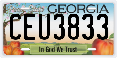 GA license plate CEU3833