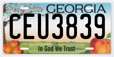 GA license plate CEU3839