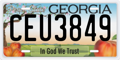 GA license plate CEU3849