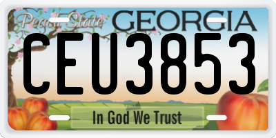 GA license plate CEU3853