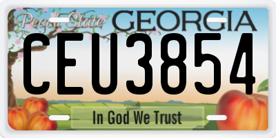 GA license plate CEU3854