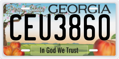 GA license plate CEU3860