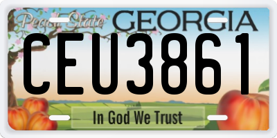 GA license plate CEU3861
