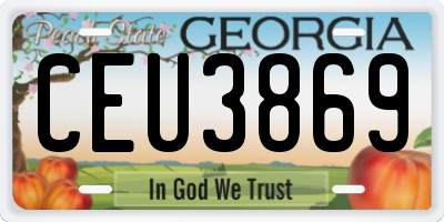 GA license plate CEU3869