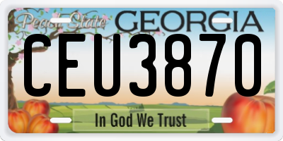 GA license plate CEU3870