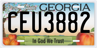GA license plate CEU3882