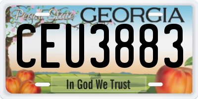 GA license plate CEU3883