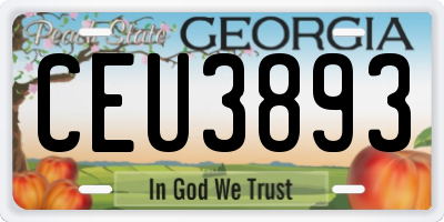 GA license plate CEU3893