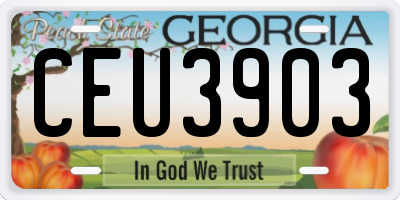 GA license plate CEU3903