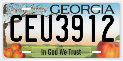 GA license plate CEU3912