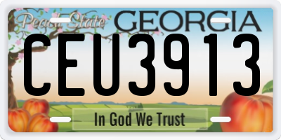 GA license plate CEU3913