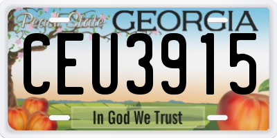 GA license plate CEU3915